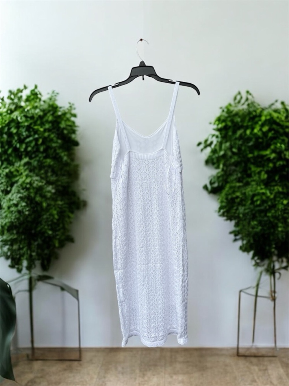 Revolve NWT 525 America White Pointelle Cotton Crochet knit Dress Small - Picture 3 of 3